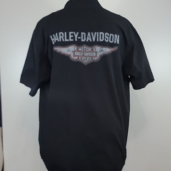 HARLEY-DAVIDSON Button Front Short Sleeve Shirt size L - Picture 5 of 7